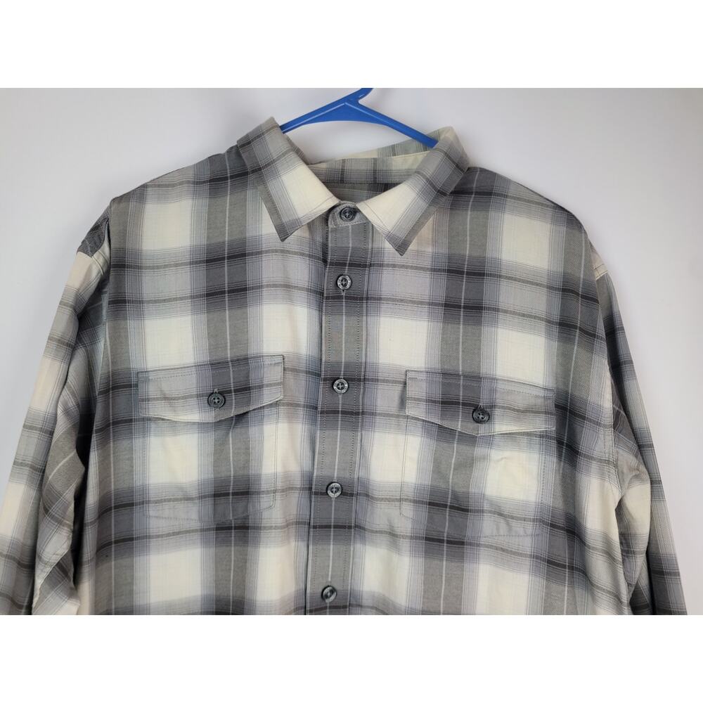 Patagonia Gray Plaid 100% Organic Cotton Men's Button Up Camp Shirt Size M